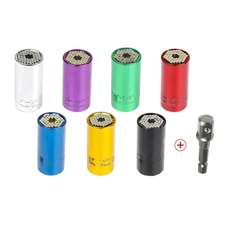 

Multi-function 1/4"-3/4" Ratchet Wrench Universal Socket Grip Spanner 7-19mm Universal Socket Wrench Tool