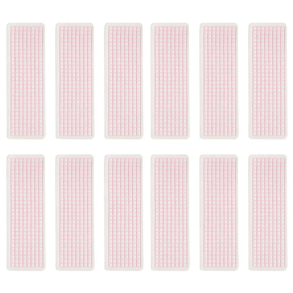

40 Pcs Washi Tape Organizer Pink 5x15mm Thick Round Corner Plastic Cards Sample Boards for Office Use