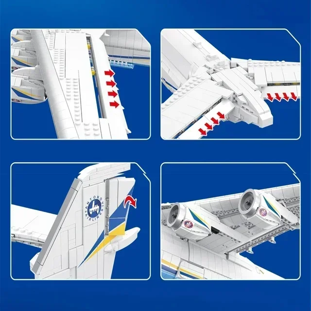 57014 5350 stücke Moc Bausteine große Transport flugzeuge an-225 Modell Luftfahrt Flugzeug Ziegel Spielzeug für Kinder Geschenkset