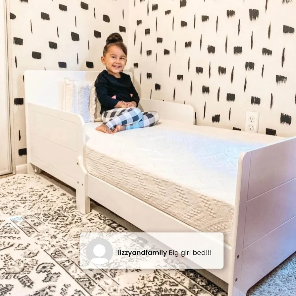 Wood Toddler Bed Comes with Two Additional Guardrails for High Quality Craftsmanship  Mint