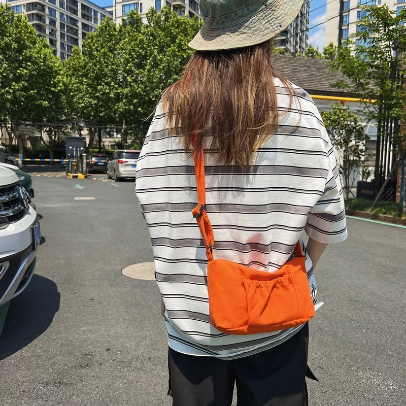 Canvas Bags For Women Small Ladies Handbags Casual Shoulder Crossbody Bag Vintage Eco Bag Korean Messenger Bag Y2K Satchel INS