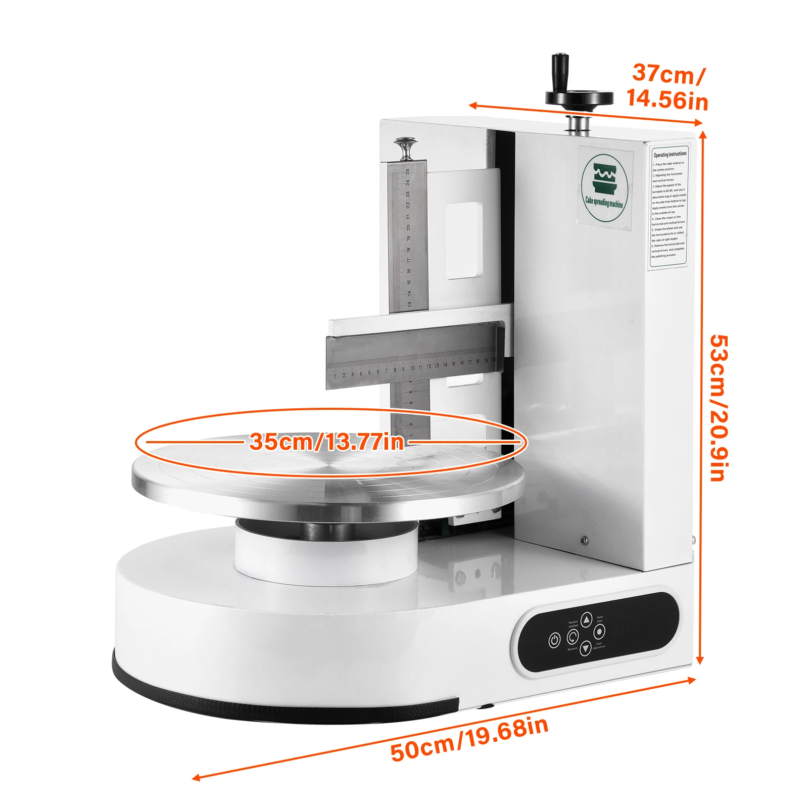 Cake Decorating Machine Cream Butter Coating Machine for 4-12 Inch Cake Touch Control Surfaces Scraper with Quiet Motor