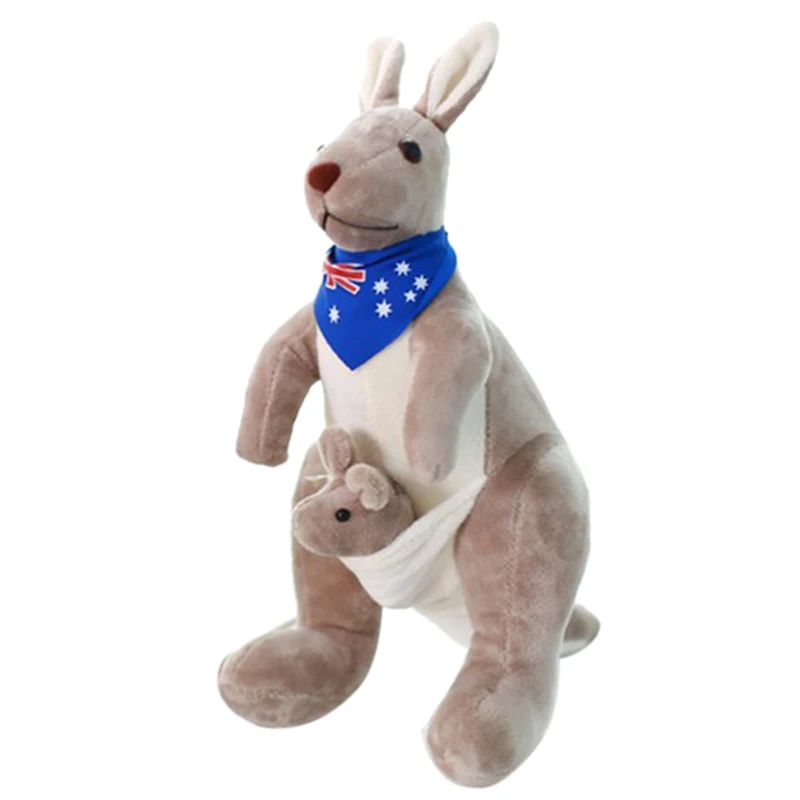 Sweet Kangaroo Stuffed Animal Soft Plush Doll Toys for Baby Kids (Blue)