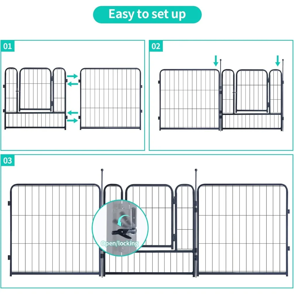 Parque infantil para perros, valla portátil para perros al aire libre, bolígrafo para perros en interiores, parque infantil para perros grandes/medianos/pequeños, vallas para perros para el patio