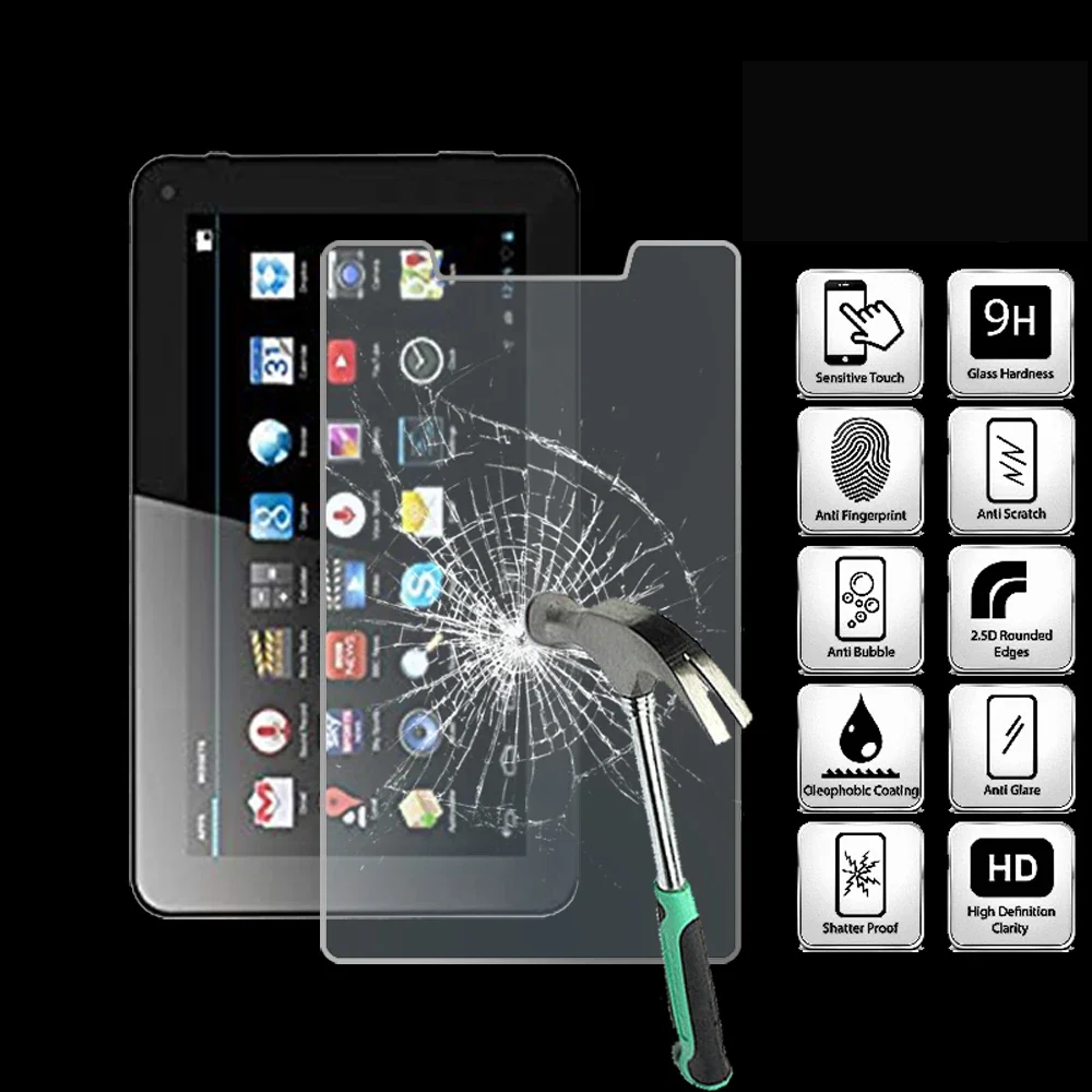 

For CELLO 7 Inch Tablet Ultra Clear Tempered Glass Screen Protector Anti-friction Proective Film