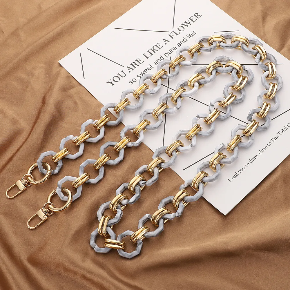 Acrylic Handbag Chains Resin Shoulder Bag Strap Diy Purse Chain Removable Bag Accessories Fishbone Chain 40cm/60cm/80cm/120cm