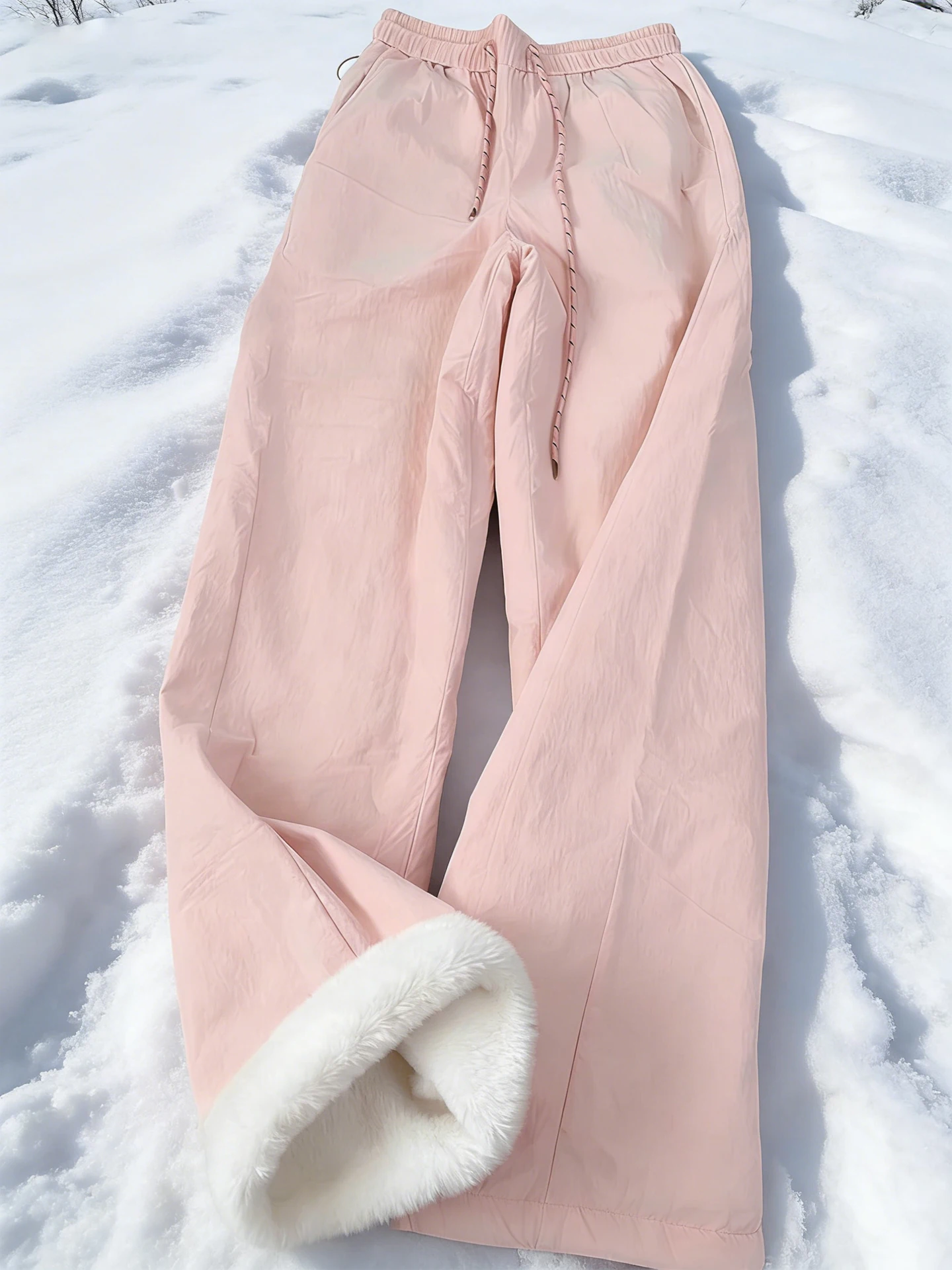 

Зимние утепленные брюки из овечьей шерсти и хлопка для мужчин и женщин, устойчивые к холоду, для катания на лыжах, молодежные, модные, прямые, удлиненные