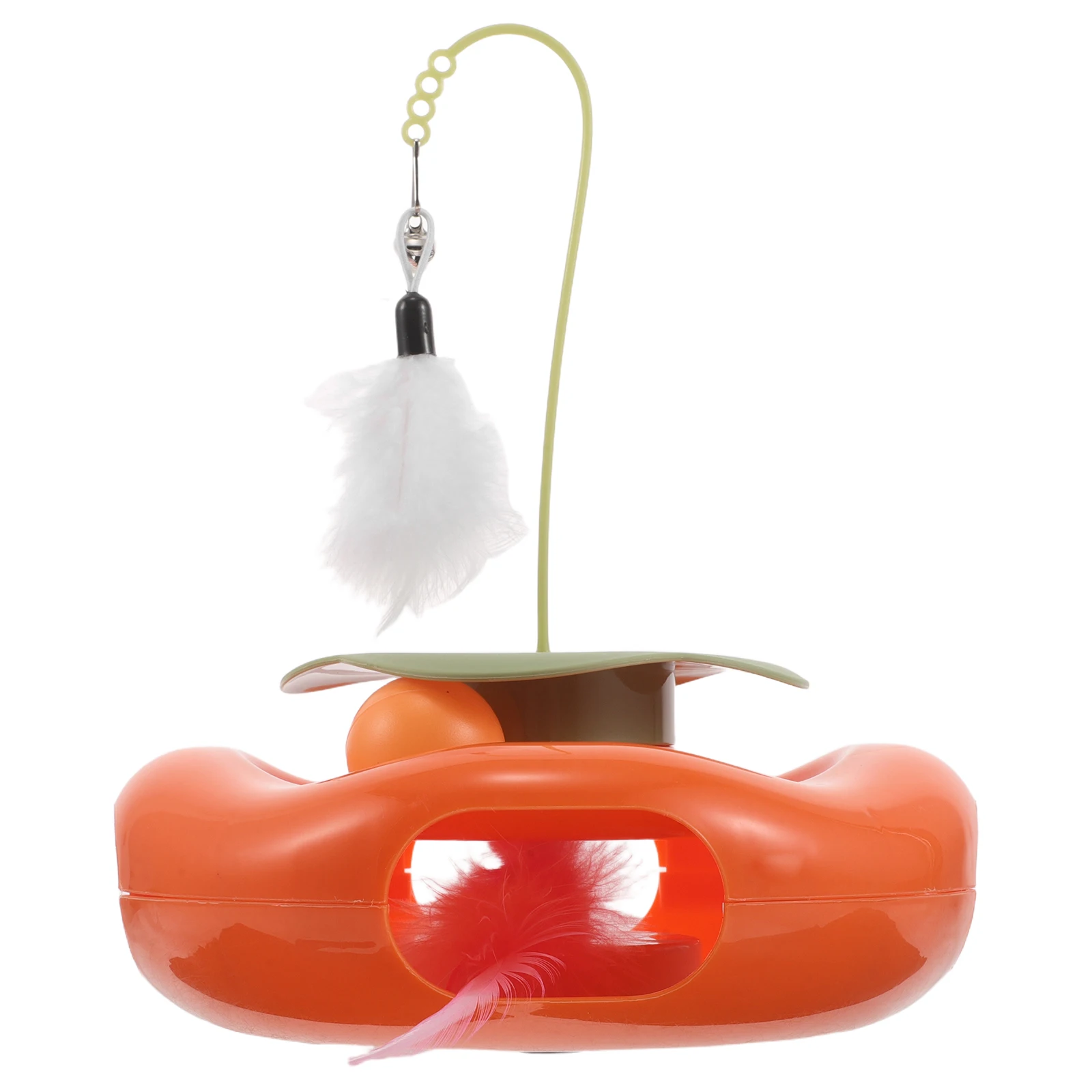 

Cat Interactive Puzzle Spinning Track Box for Indoor Cats Silent Spinning Teaser Self Play Cat Ball Track Kitten Puzzle Toys