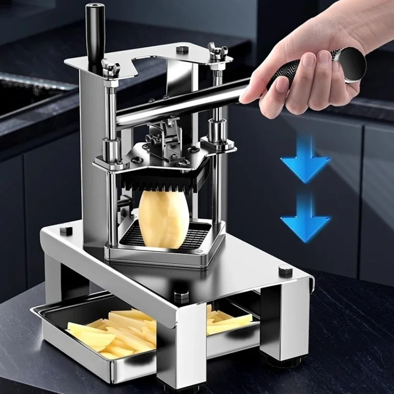 Коммерческая ручная машина для резки овощей, картофелерезка из нержавеющей стали, процессор для жареного картофеля