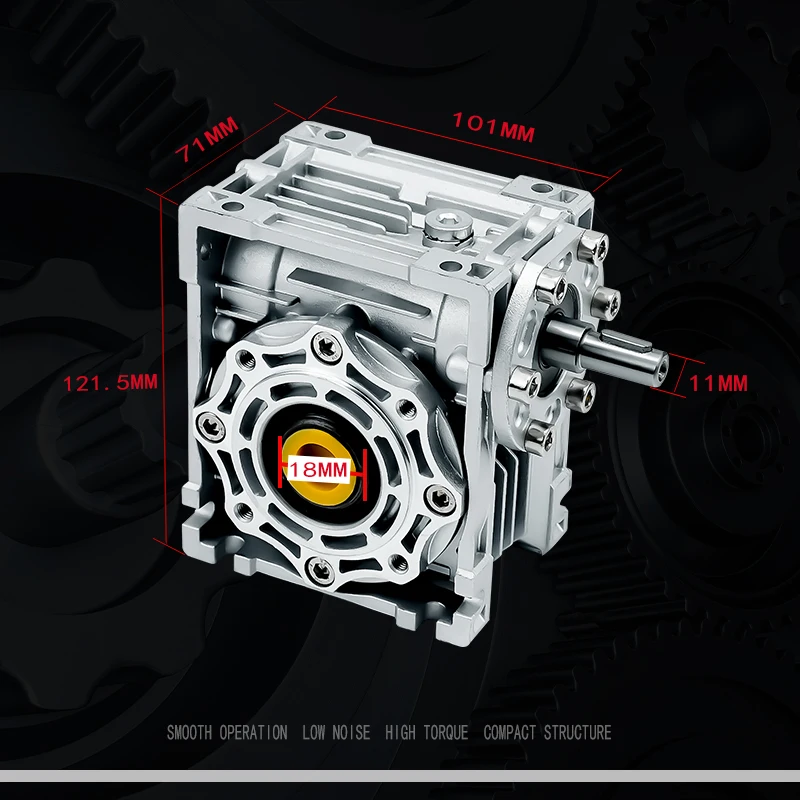 Imagem -06 - Worm Gear Box Redutor Redução Manual 11 Milímetros Eixo de Entrada e 18 Milímetros Output Shaft 0.25kw Motor Polia Nrv040