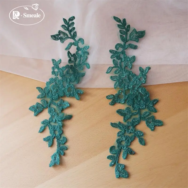 20 Stück/10 Paar Spitzenborte mit glänzenden Pailletten und verspiegelten Blumen. Hochzeitskleid, Hochzeitsschuhe, Kopfschmuck, DIY-Nähzubehör RS253203 – Detail 3