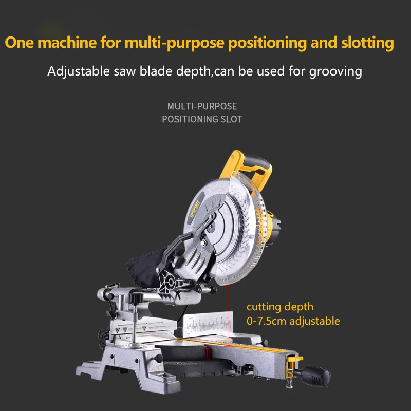 10 inch push-pull rod miter saw 220V 1800W multi-function 255 saw aluminum machine woodworking aluminum profile cutting machine