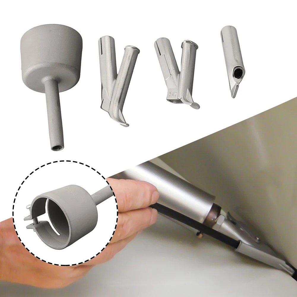 8PCS Welding Nozzles in Stainless Steel for Hot Air Welding Features 5mm 7mm Round and Triangle Nozzles for Use
