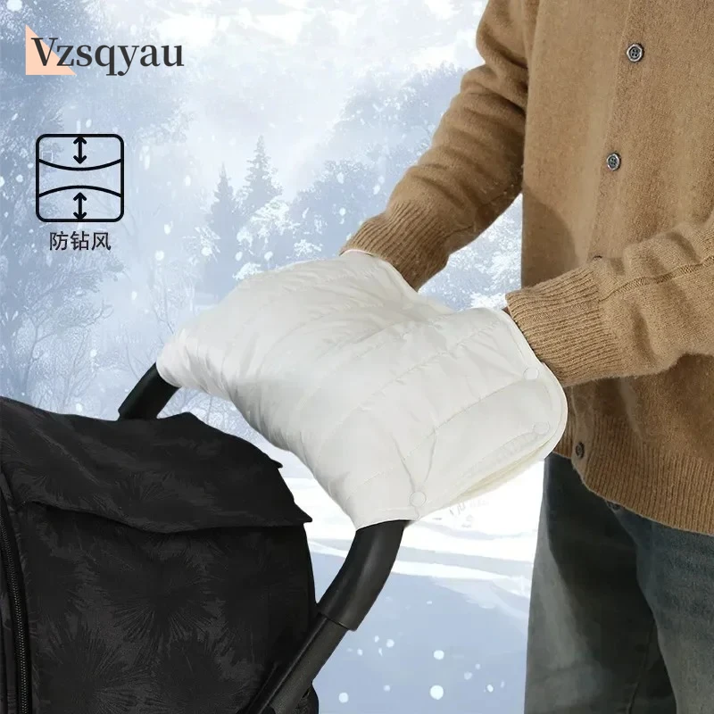 Thick Pram Hand Muff Baby Carriage Pushchair Fleece Hand Cover Cart Gloves Stroller Accessories New Warm Baby Stroller Gloves