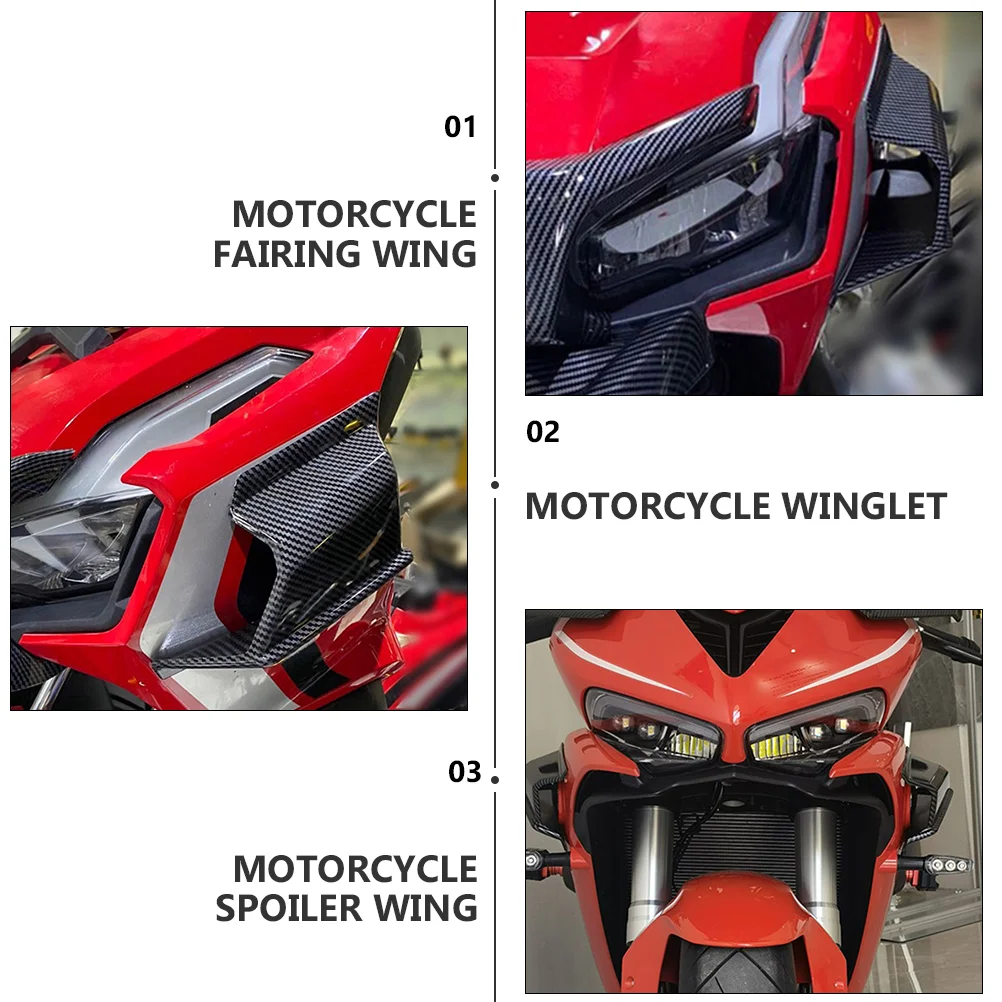 2 Pcs Refit into The Wind Fixed Wing Motorcycle Front Spoiler Motos Abs Side Fairing Winglets Supply