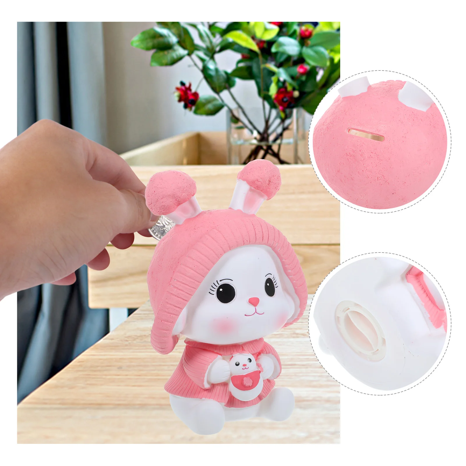 กระปุกออมสินรูปกระต่าย กระปุกออมสินสำหรับเด็ก ของตกแต่งโต๊ะทำงาน ที่เก็บเงินสำหรับเด็ก