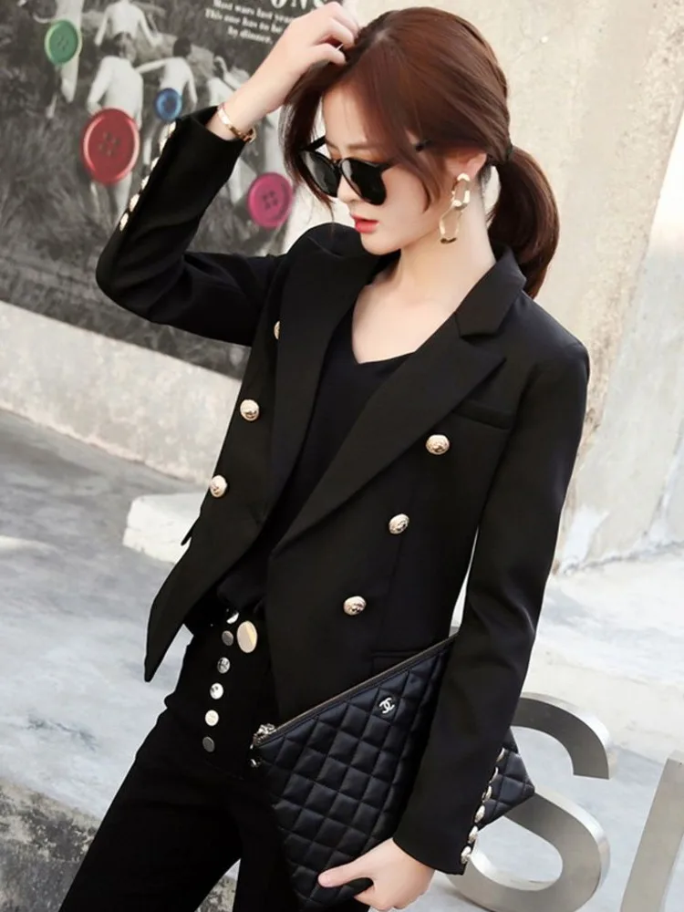 Blazer Long Sleeve Fashionable Elegant All-matchDouble Breasted Simple Single Breasted Classic Office Lady Temperament Coat