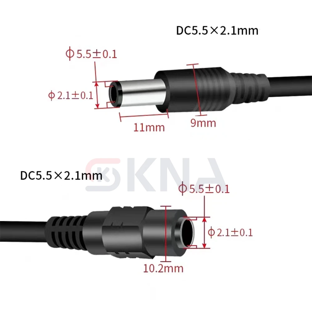 5.5* 2.1mm 1 to 2/3/4/5/6/8 Way DC Power Splitter Cable 5V 12V Power Adapter Connector Cord For LED Strip Lights CCTV Camera