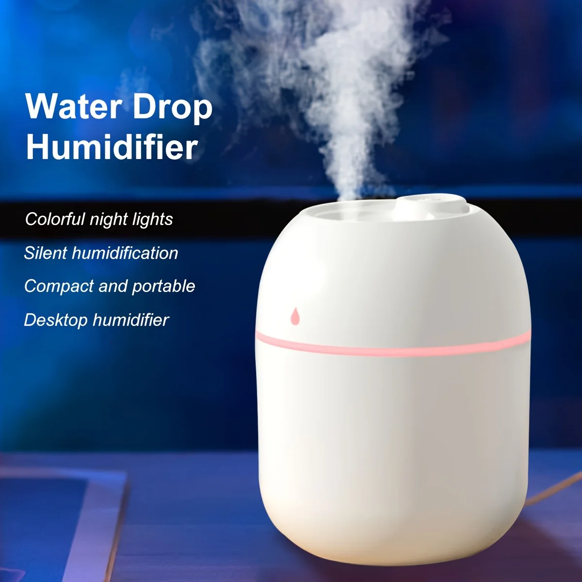 Humidificador de aire portátil H2o, difusor de aceites esenciales, doble humidificador de niebla, con usb, 220ml