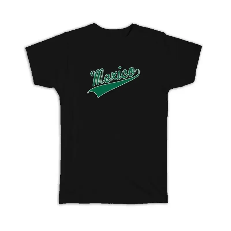 T-shirt Mexique Drapeau Mexicain Script Universitaire Baseball Beisbol Country Pride Mexicain