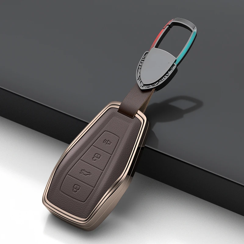 Suitable For Proton  X50  X70  2021 - 2024 Zinc Alloy +  Leather Car Remote Key Case Cover Anti Scratch and Wear-resistantes