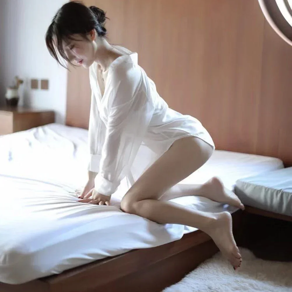 

Women's Sexy Lingerie Sleepwear Boyfriend Shirt Temptation Transparent Comfortable Pajamas Ladies Breathable Underwear