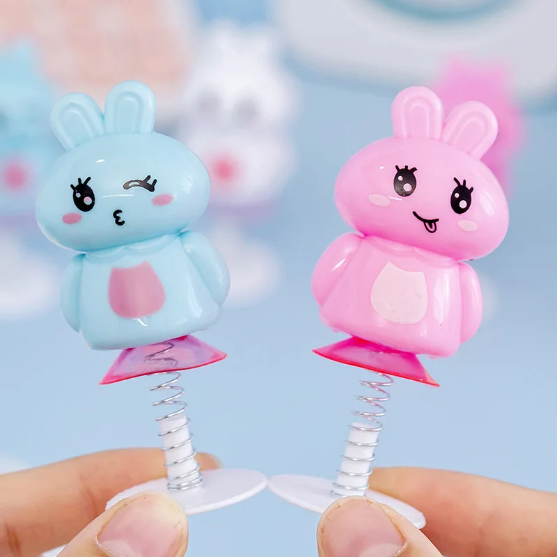 5Pcs novità divertente spremere che rimbalza coniglio bambini scherzo Desktop spremere che rimbalza piccoli giocattoli coniglio animale bambini regali creativi