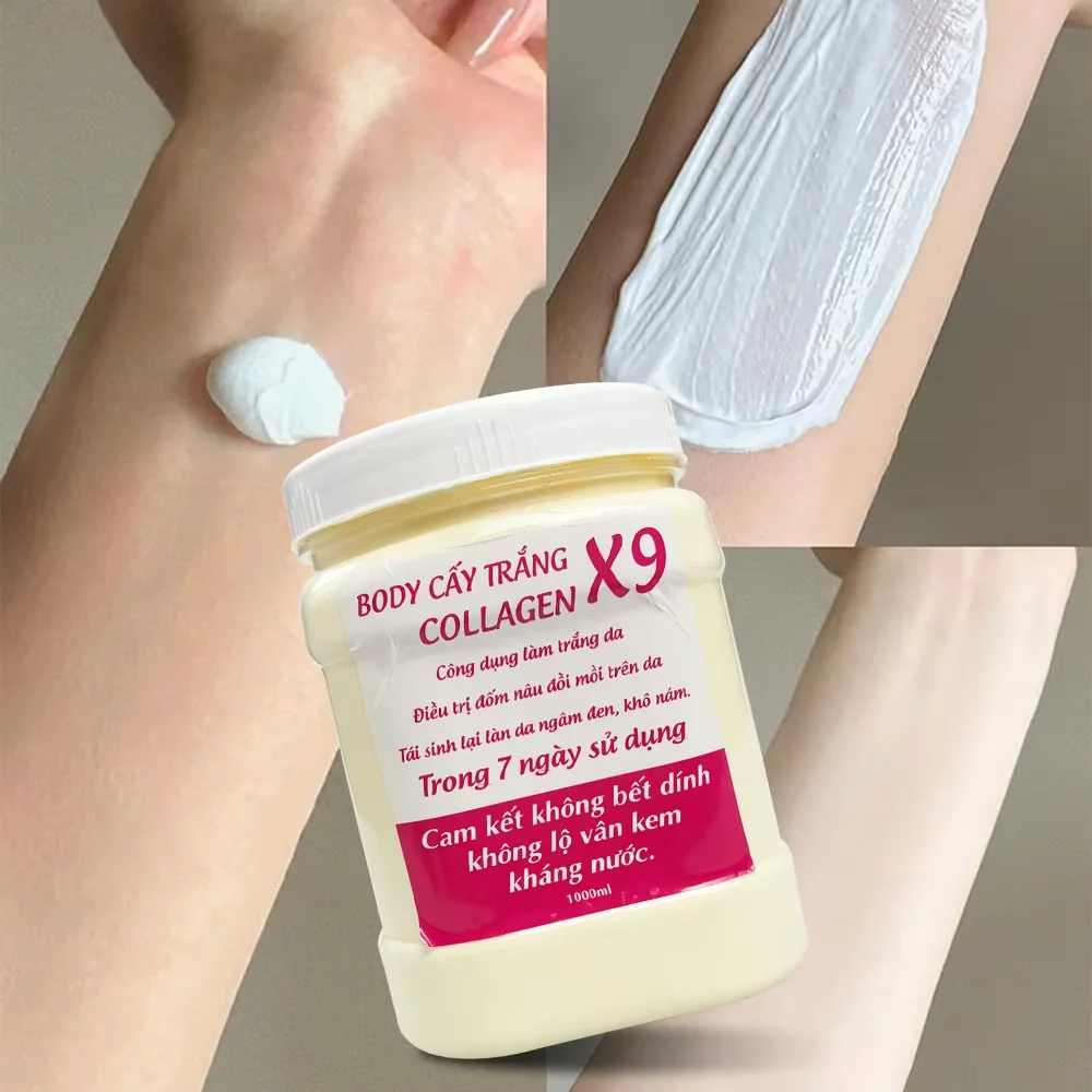 Crema Corporal Blanqueadora con Colágeno X9, que Ilumina el Tono, Sin Grumos, Sin Sensación Pegajosa, Producto para el Cuidado Corporal