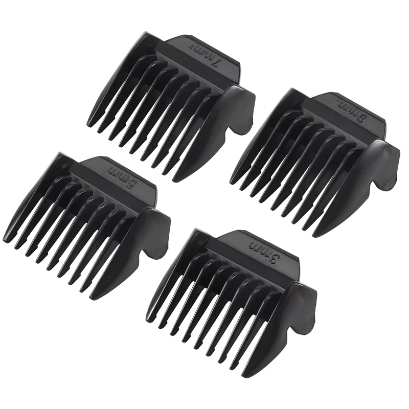 

ABUD-4Pcs Limit Comb Replacement Combs Trimmer Head Limit Comb For Hair Clipper 3Mm 5Mm 7Mm 9Mm,Black