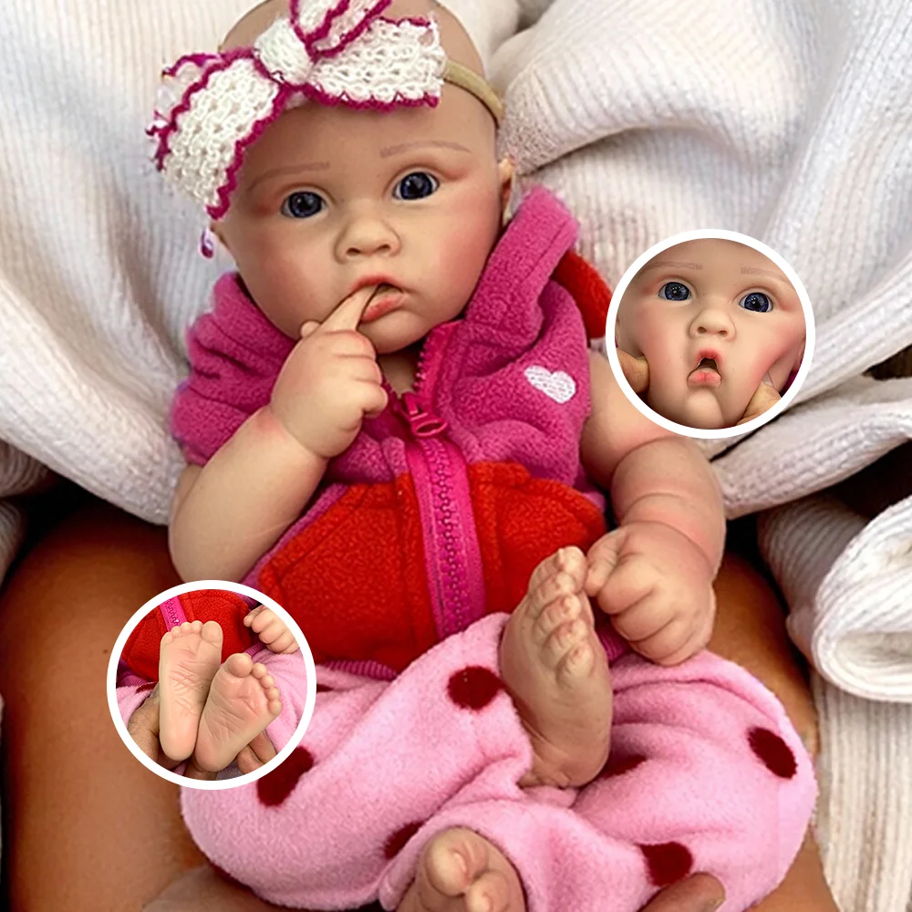 

Гибкая 18-дюймовая силиконовая кукла реборн ручной работы, однотонная гибкая 3D окрашенная кожа, реалистичная кукла для новорожденных девочек, игрушки в подарок