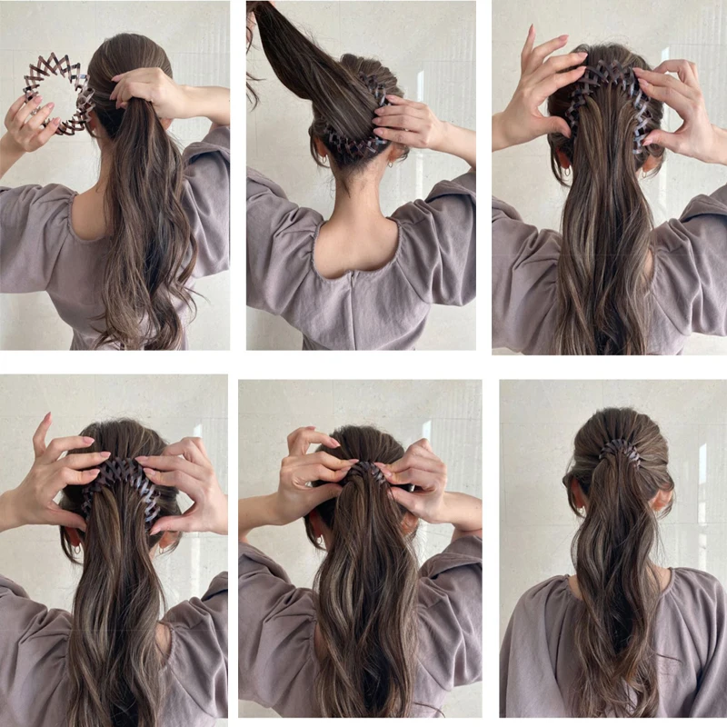 Horquillas mágicas para el cabello para mujer, soporte para el cabello con forma de Nido de Pájaro, Anillo para el cabello mate, cabeza de bola,