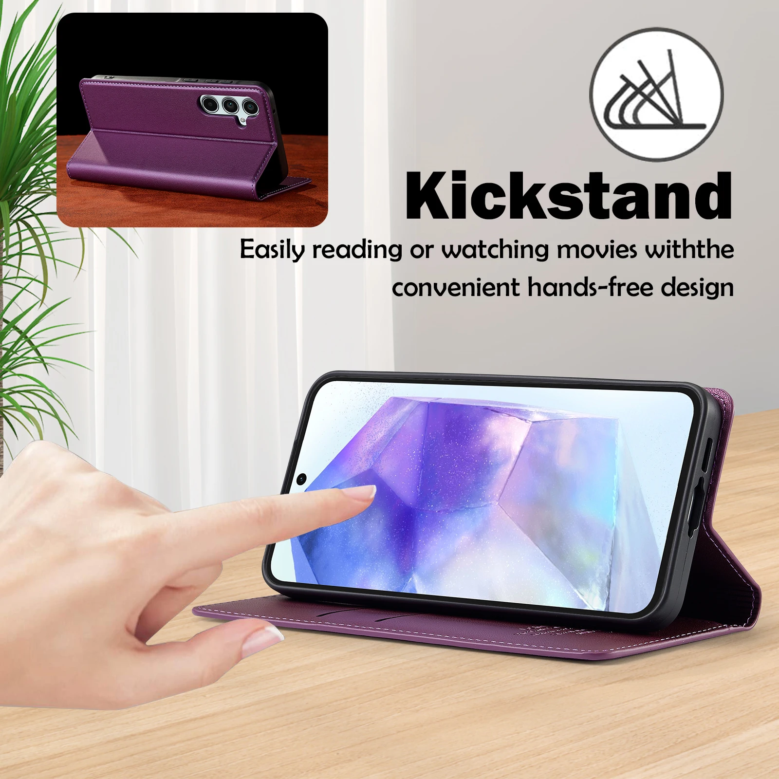 LC.IMEEKE-L1 Luxury Flip Wallet Leather Case Stand Cover For Samsung Galaxy Z Fold4 Z Fold5 Z Fold 6 7 5G Protective Skins Shell