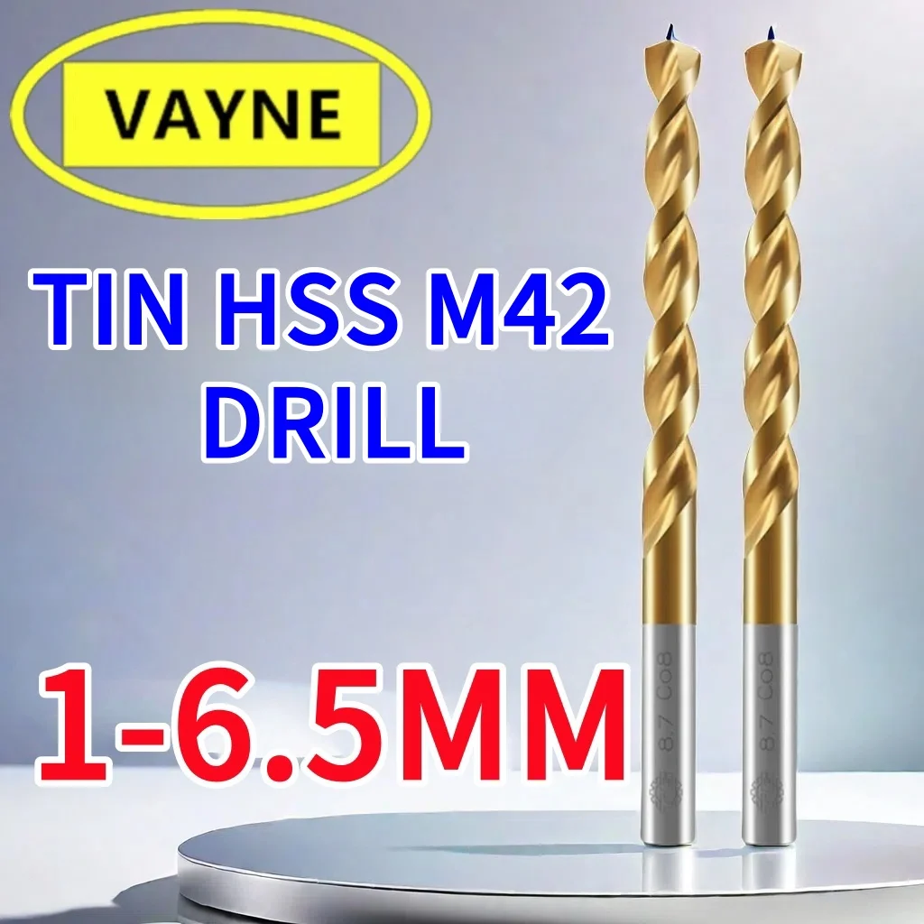 

10/2/1PCS TIN HSS M42 Twist Drill Cobalt 8% Bit Titanium-Plated Stainless Steel Drill Bit 304 Special 1-6.5MM