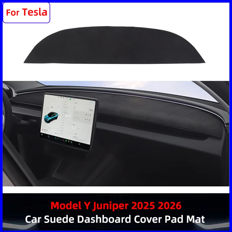 

Защитный коврик от УФ-излучения для приборной панели Tesla Model Y Juniper 2025-2026, накладка-солнцезащита для центральной консоли, автомобильные аксессуары