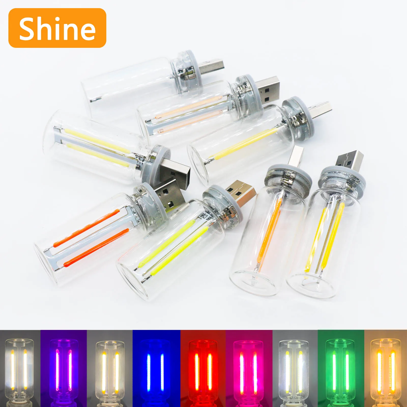 

New 0.3W DC5V USB Dimming Bulb LED Retro Edison Incandescent Night Light Mobile Power Interface Light Illumination Light Source