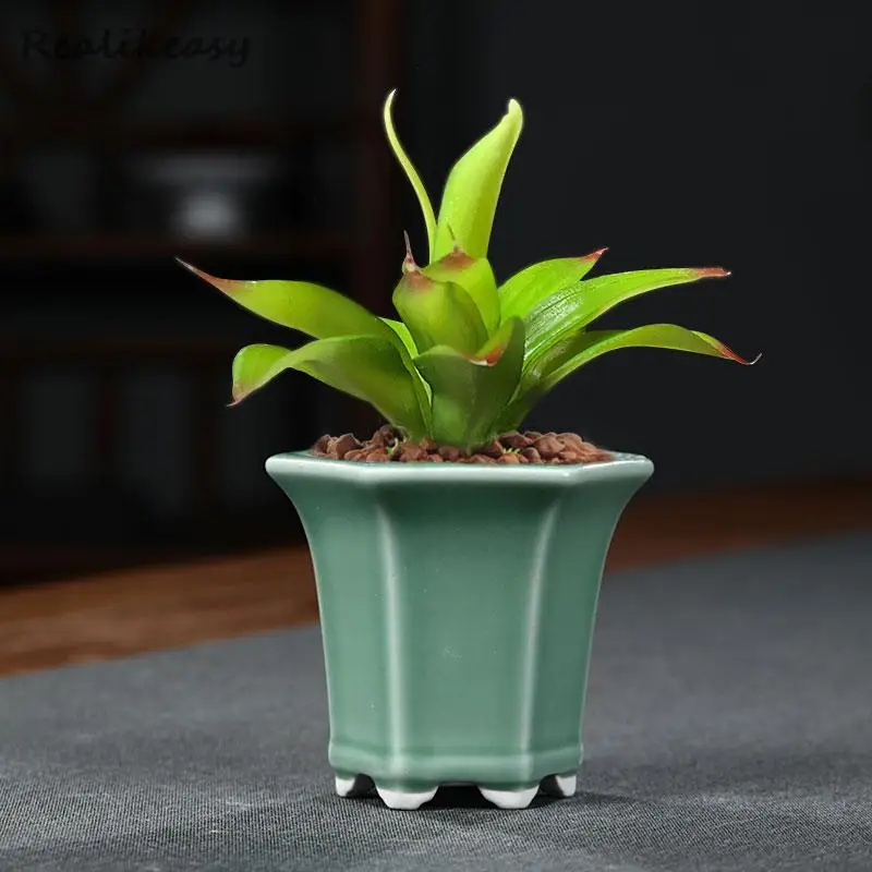 New Arrival Household Ceramic Flower Pots Table Bonsai Green Succulent Plants Flower Pots Desktop Decorational For Garden LB552