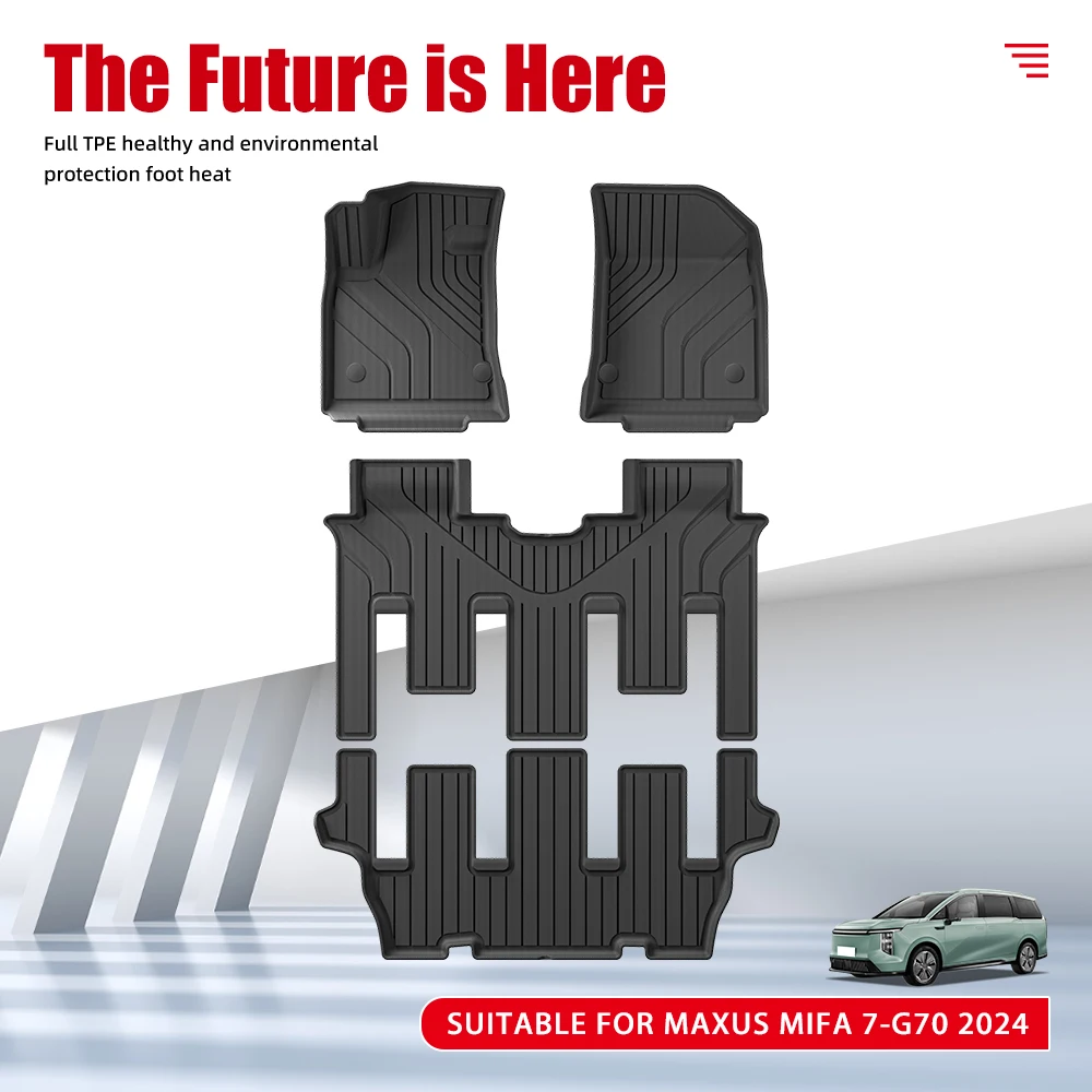 مخصص سيارة الكلمة حصيرة ل MAXUS MIFA 7 G70 2024 TPE ثلاثية الأبعاد الحصير مقاوم للماء عدم الانزلاق السجاد سيارة القدم حصيرة