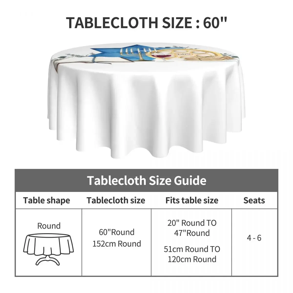 Passover Jewish Tablecloth Red Wine Candle Round Table Cloth For Living Room Dining Table Cover Wholesale Table Decoration