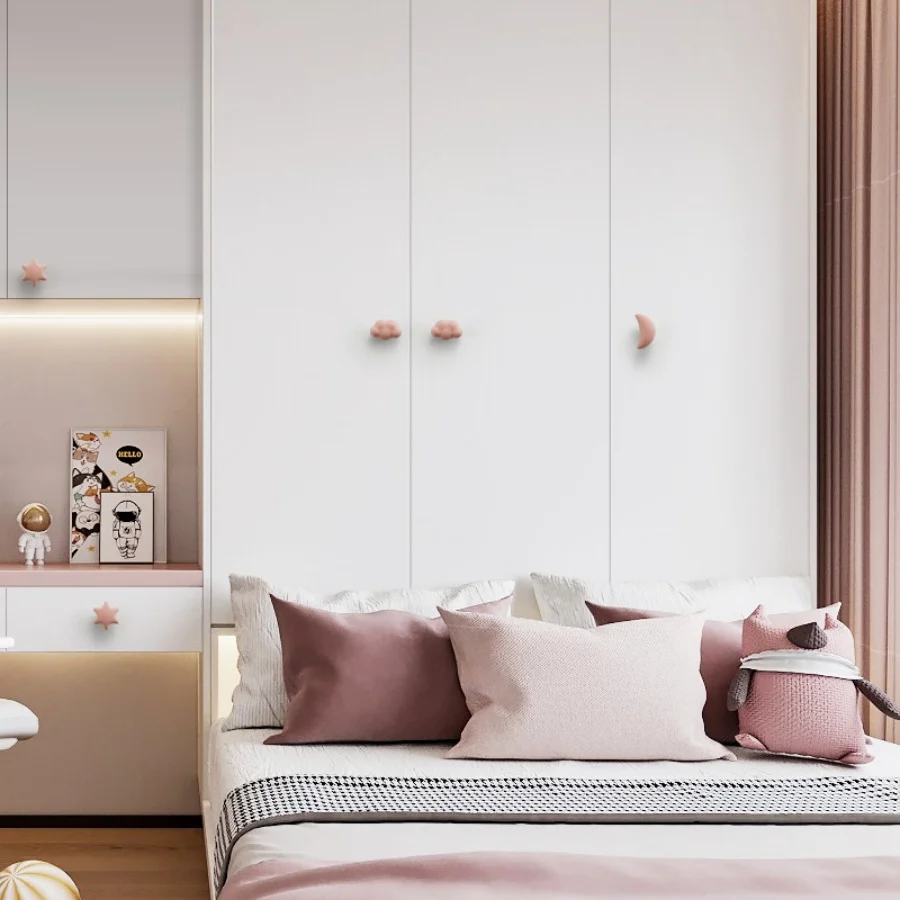 لطيف غرفة الأطفال مقابض كابينة نجوم الغيوم أقمار السيراميك مقابض لقطع الأثاث خزائن الكرتون تسحب مقابض الأبواب درج