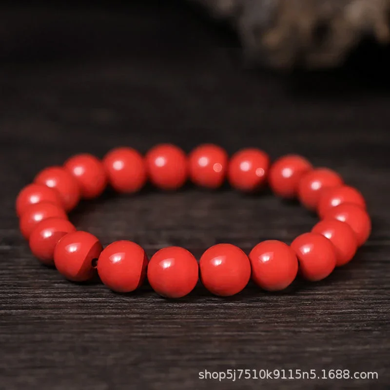 

Natural Cinnabar Bracelet Red Sand Dan Sand Bracelet This Life Year Jewelry Men's and women's fine jewelry