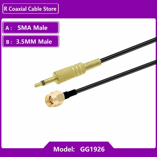 Imagen 2 del producto Conector hembra SMA a conector macho Mono de 3,5mm, 1/8 ""para cámara CCTV, Monitor, Cable de antena, puente de Cable Coaxial RF Pigtail de 50 Ohm RG174
