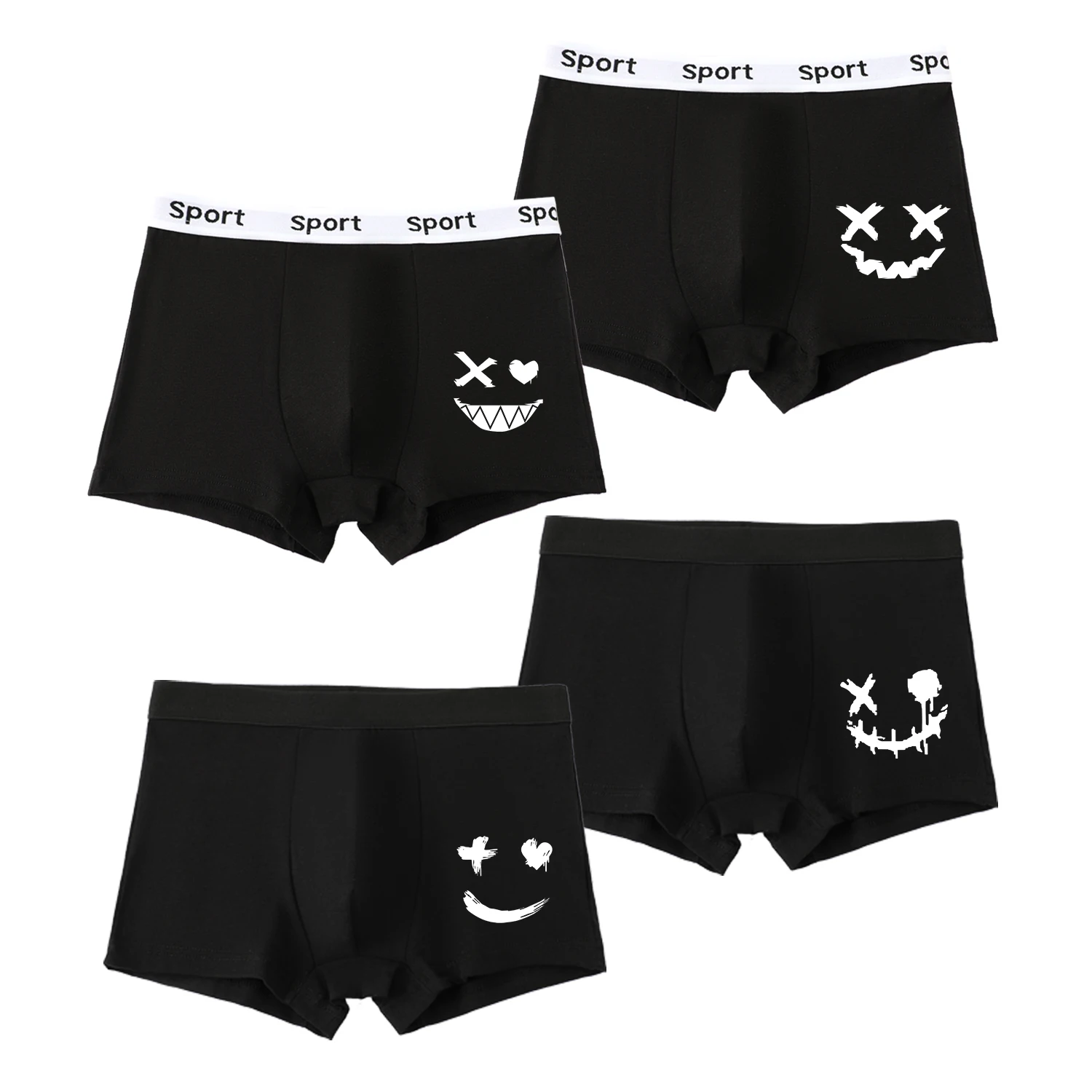 4pcs Boys Underwear Soft Breathable Cartoon Pattern Comfy Boxers Briefs