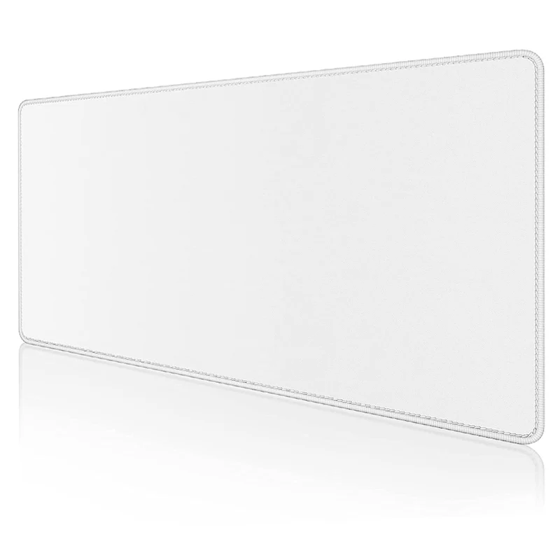 Tapis de souris de jeu esthétique blanc, XL Home btLarge Mouse, Sub média, Bureau, Doux, Antidérapant, Ordinateur, Polymères