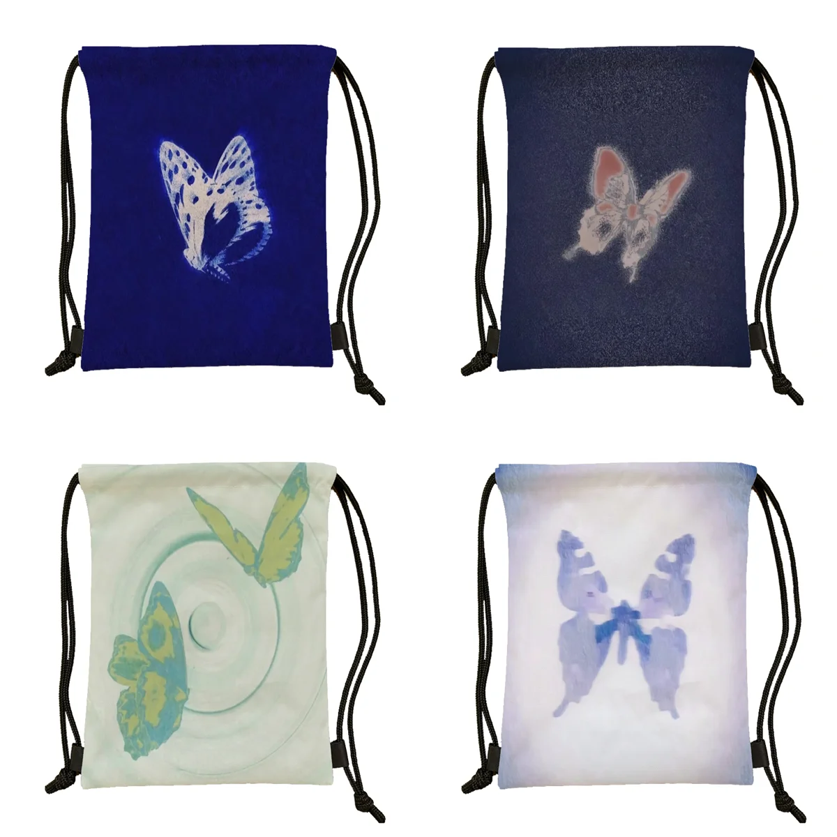 New Butterfly Series HD Printed Shoulder Bundle | Waterproof Large Capacity Storage Bag for Travel Camping Daily Storage