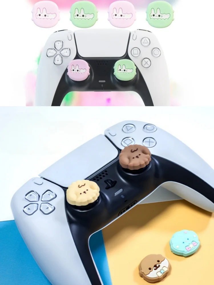 Capuchons de poignée de pouce en Silicone, dessin animé, pour manette de jeu, pour PlayStation 5 PS5 Slim Pro Xbox série X/S ONES 360 Elite