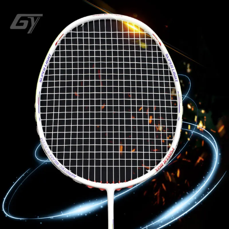 Guangyu Ultralight Badminton Racquet Full Carbon 8U Training Competition Professional Single Shot Gift Box