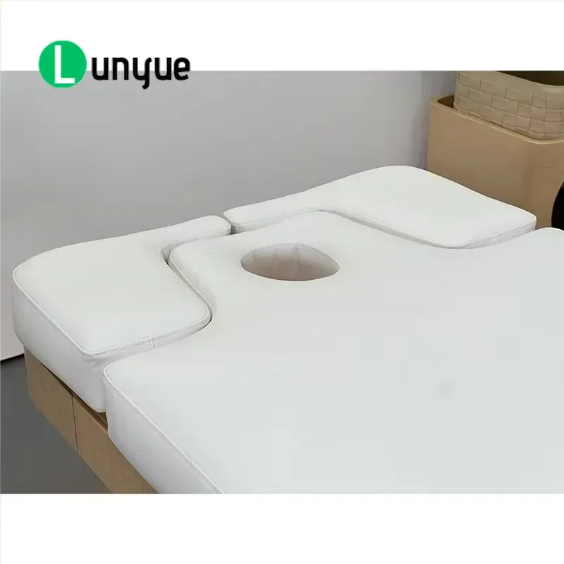 Modern Electric Adjustable Massage Bed Wooden Frame PU Leather Heating Water Resistant For Beauty Salons Spas Wellness