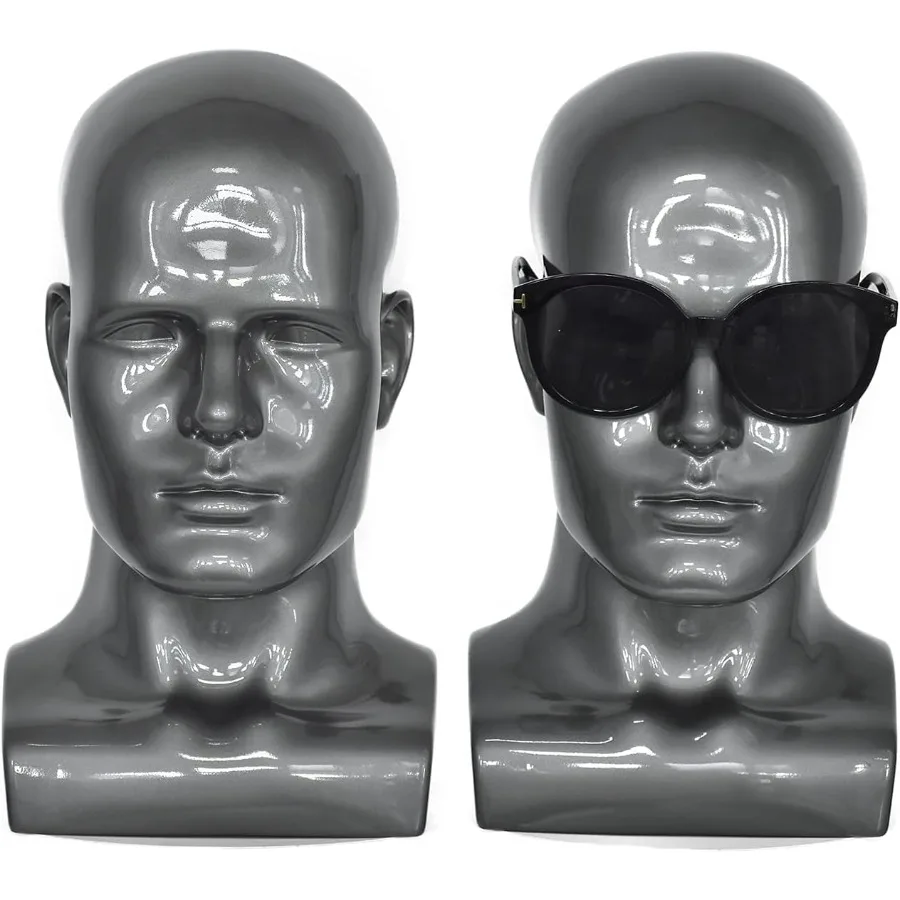 PVC 마네킹 헤드 블랙 남성 마네킹 모델 디스플레이 모자 스카프 가발 헤어 안경 모자 미용 스타일링 도구