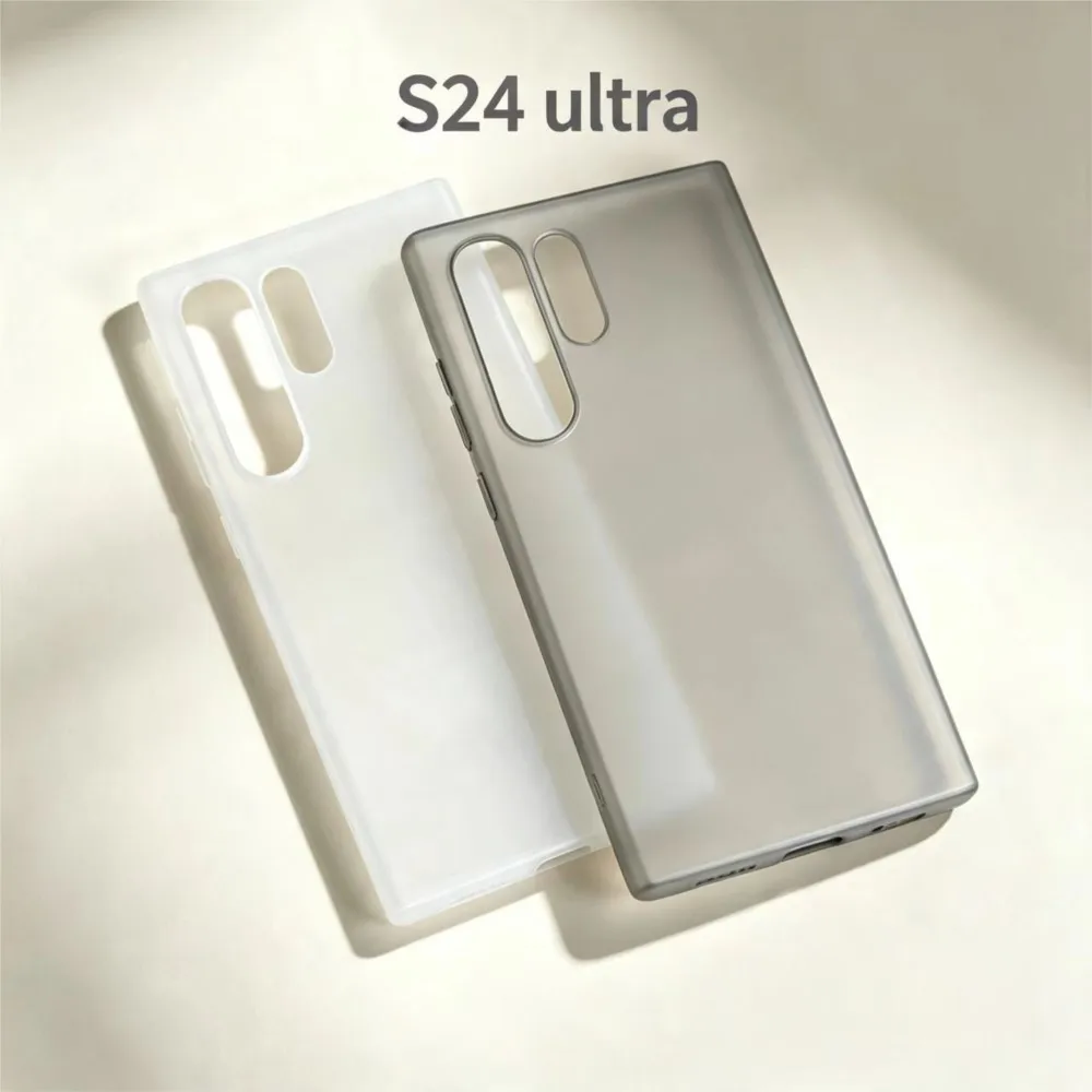 S24 Ultra Ultra Thin Soft Matte Phone Case For Samsung Galaxy S24 Ultra Clear White Gray Shockproof Cover S24Ultra Coque Caqa