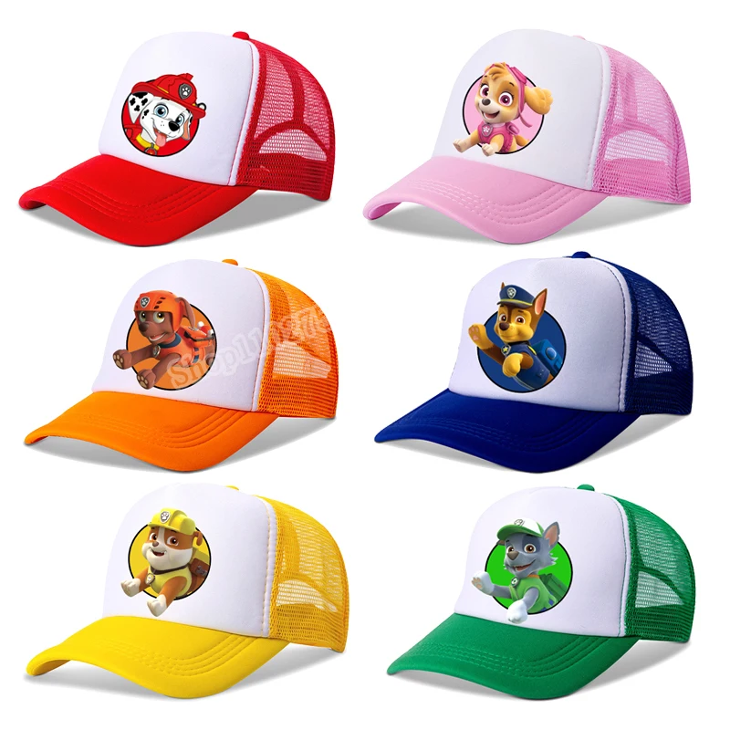 Paw Patrol Children Baseball Cap Boy Girl Peak Cap Ryder Skye Zuma Mesh Caps Parent-child Summer Sunshade Hat Kid Birthday Gifts